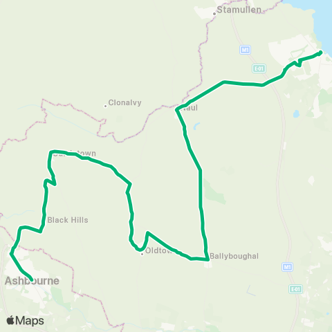 TFI Local Link Balbriggan - Ashbourne map