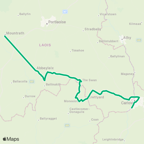 TFI Local Link Mountrath - Carlow map