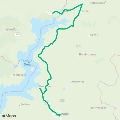 TFI Local Link Portumna - Nenagh map