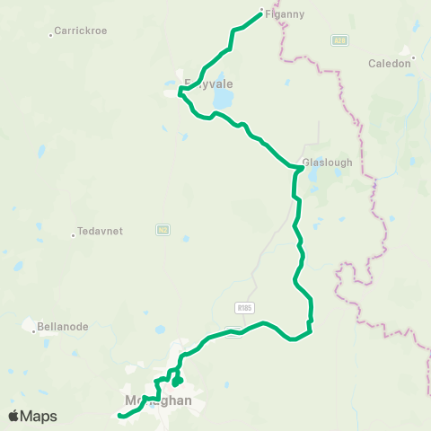 TFI Local Link Mullan - Monaghan map