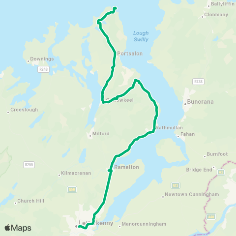 TFI Local Link Cionn Fhánada - Letterkenny map