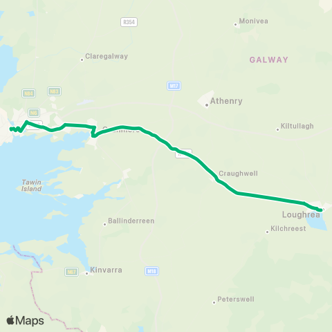 TFI Local Link Galway - Loughrea map