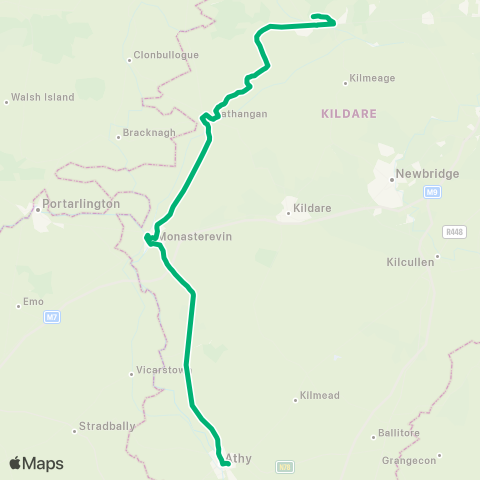 TFI Local Link Athy - Allenwood map