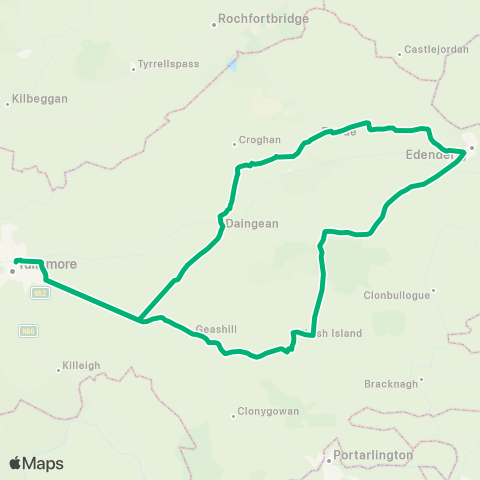 TFI Local Link Tullamore - Mount Lucas map