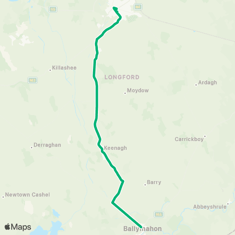 TFI Local Link Ballymahon - Longford map