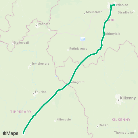 TFI Local Link Cashel - Portlaoise map