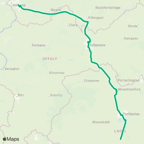 TFI Local Link Ballyroan - Athlone map