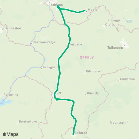 TFI Local Link Roscrea - Moate map
