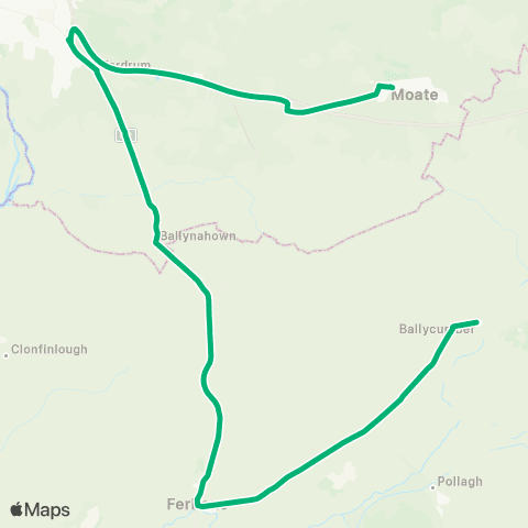 TFI Local Link Ballycumber - Moate map