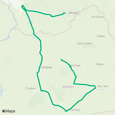 TFI Local Link Pollagh - Moate map