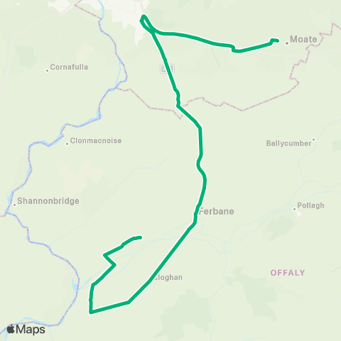 TFI Local Link Belmont - Moate map