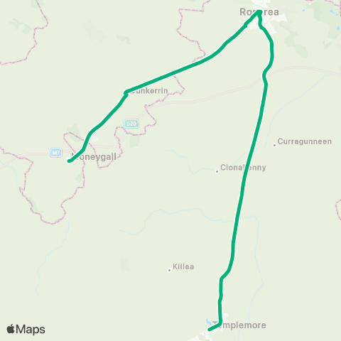 TFI Local Link Moneygall - Templemore map