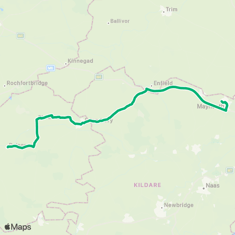 TFI Local Link Daingean - Maynooth map