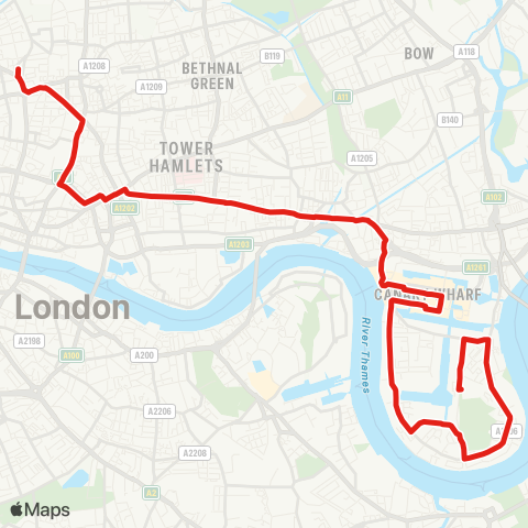 TfL Crossharbour - Canary Wharf - Limehouse - Aldgate - Old St map
