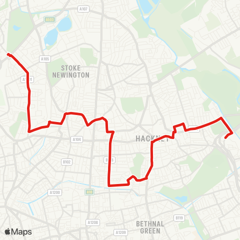 TfL Finsbury Pk Sta - Canonbury - Dalston - Hackney - Hackney Wick map