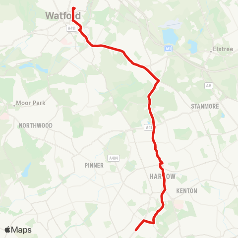 TfL Watford Jct - Harrow Weald - Wealdstone - Harrow - S Harrow map