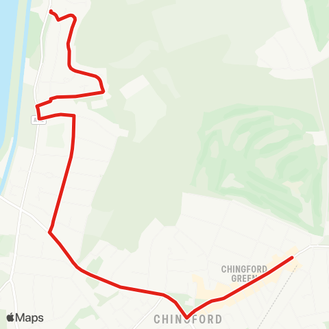 TfL Chingford - Chingford Police Sta - Hawkwood Crescent - Mark Av - Yardley Ln Estate map