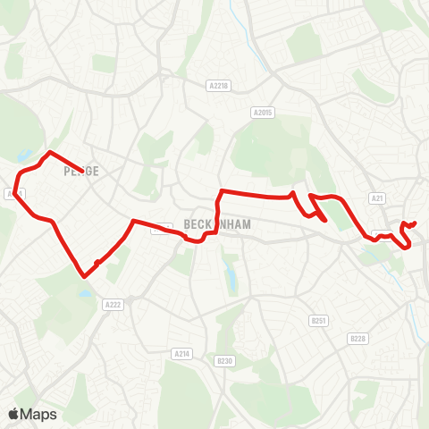 TfL Penge - Anerley - Beckenham - Ravensbourne - Bromley N map
