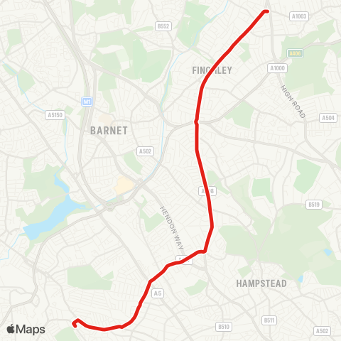 TfL Willesden, Bus Garage - Cricklewood - Golders Green - Temple Fortune - N Finchley map
