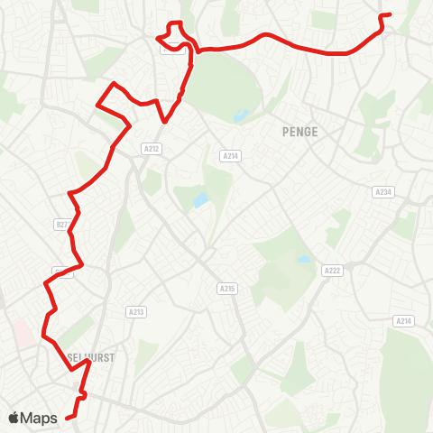 TfL W Croydon - Upper Norwood - Crystal Palace - Sydenham - Lower Sydenham map