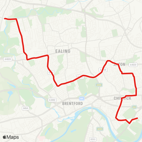 TfL Greenford Bway - W Ealing - Northfields - Turnham Green - Chiswick, Edensor Rd map