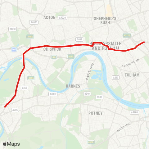 TfL Richmond - Turnham Green map