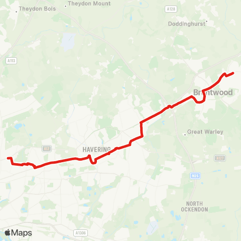 TfL Newbury Park - Shenfield map