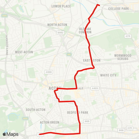 TfL Willesden Junction - Gunnersbury map