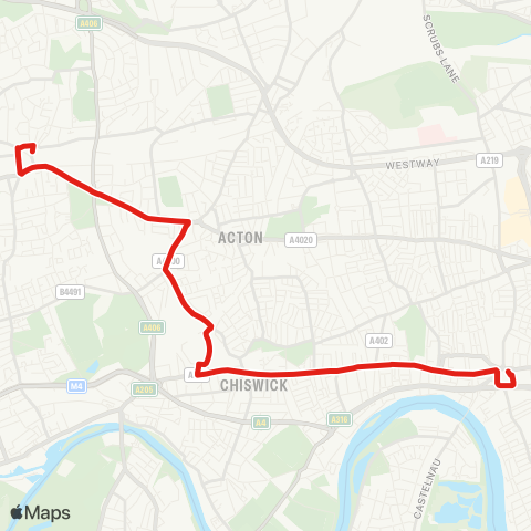 TfL Hammersmith - Acton Town map