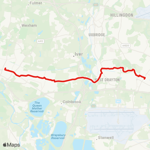TfL Hayes & Harlington - Slough (Until 08:45) map