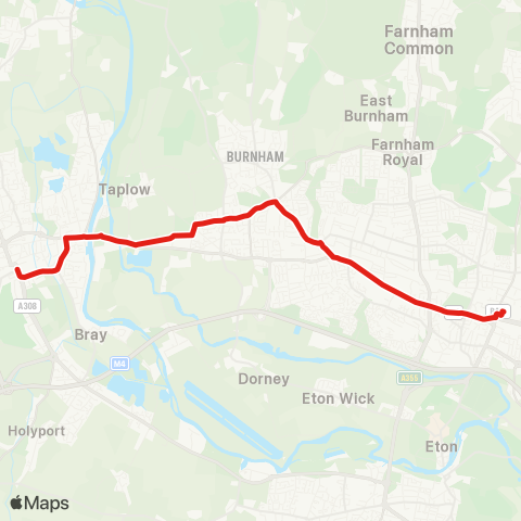 TfL Maidenhead - Taplow - Burnham - Slough (Until 12:30) map