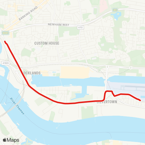 TfL Canning Town - London City Airport map