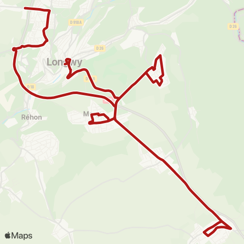 TGL I.U.T Plaine des Jeux-Longwy Bas Espace Bus map