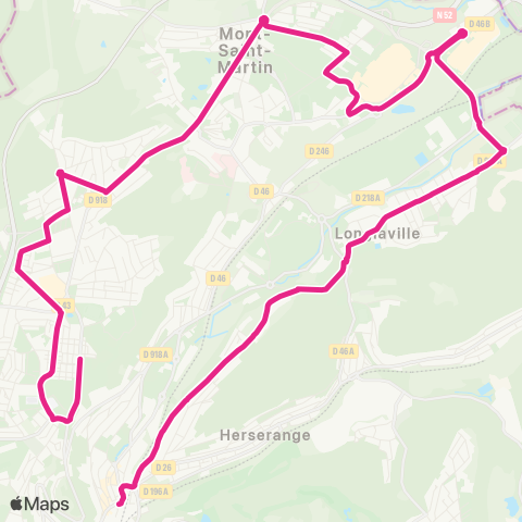 TGL Longwy-Haut Pl. Darche-Longwy-Bas Espace Bus map