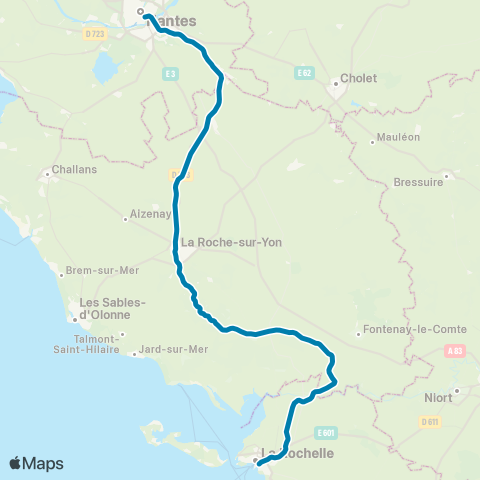 SNCF TGV + Intercités Intercités map