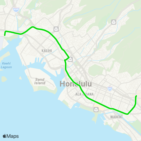 TheBus Ahua-UH Manoa map