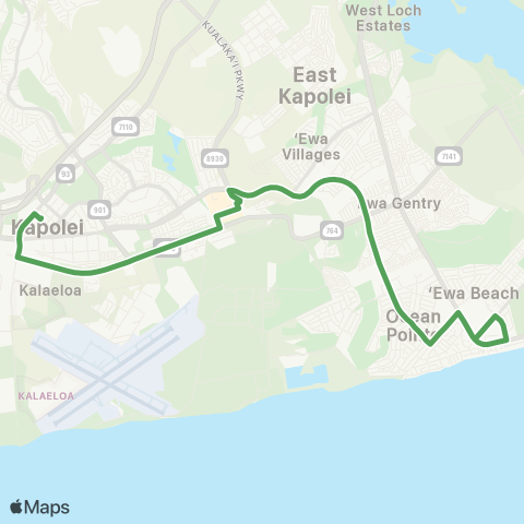 TheBus Kapolei-Ewa Beach map