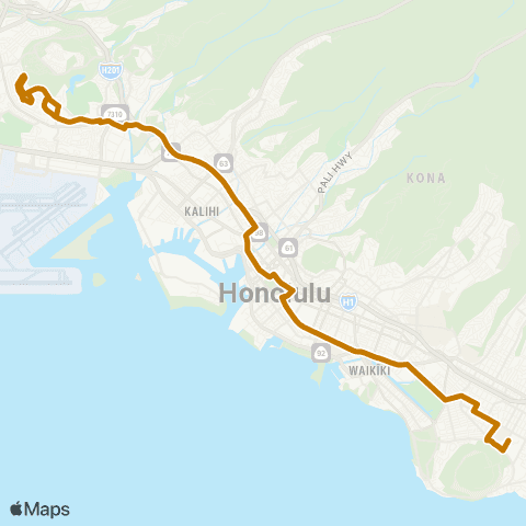 TheBus Kaimuki-Salt Lake map