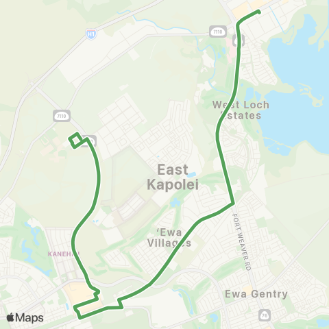 TheBus Keoneae UH West Oahu-Hoaeae West Loch map