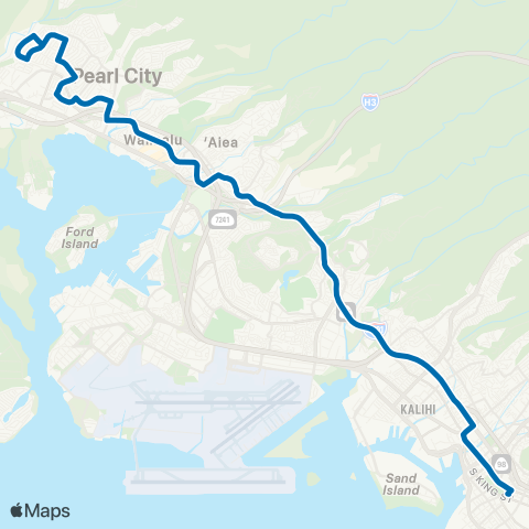 TheBus Honolulu-Pearl City map