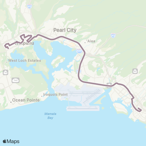 TheBus Waipahu Express map