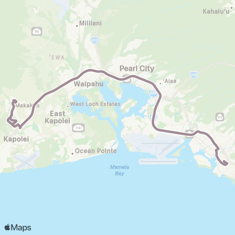 TheBus Makakilo City Express map