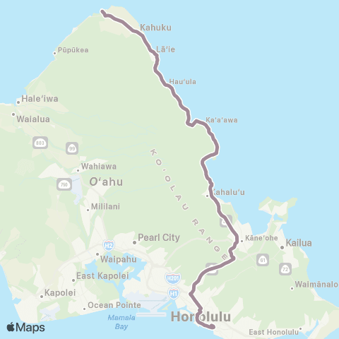 TheBus North Shore Express map