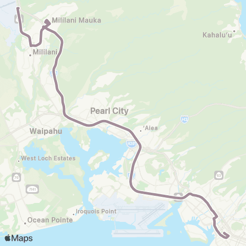 TheBus Express-Downtown map