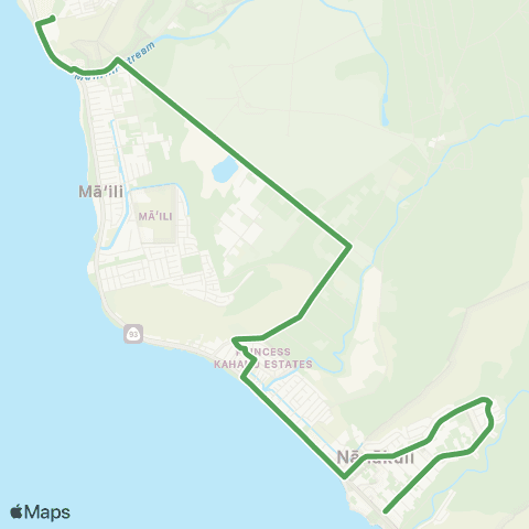 TheBus Nanakuli-Maili-Waianae map