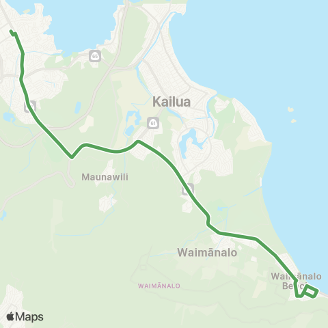 TheBus Kaneohe-Waimanalo-Sea Life Park map