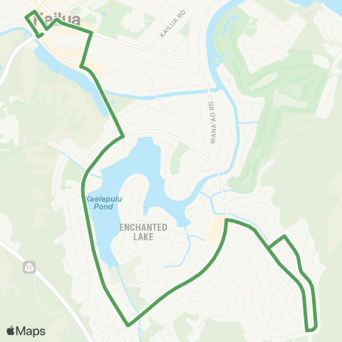 TheBus Kailua-Enchanted Lake map
