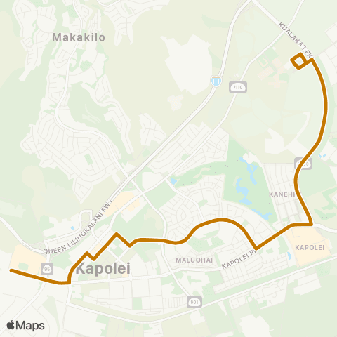 TheBus Kapolei Commons-UH West Oahu map