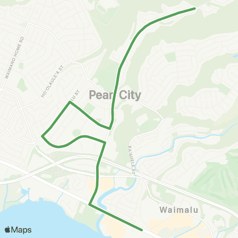 TheBus Wailuna-Pearlridge map