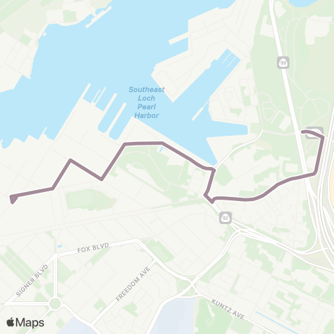 TheBus Makalapa-Pearl Harbor map